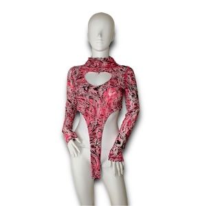 WURST PINK HEART CUT-OUT BODYSUIT